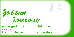 zoltan komlosy business card